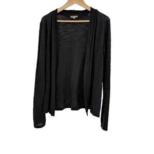 Lilla P Black Sheer‎ Lightweight Open Front Cardigan Long Sleeve XS